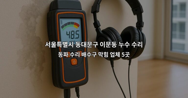 서울특별시 동대문구 이문동 누수 수리 동파 수리 배수구 막힘 업체 5곳