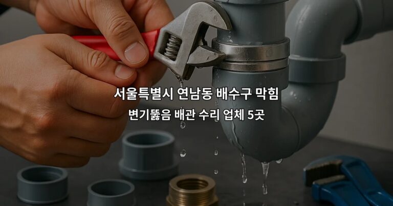 서울특별시 연남동 배수구 막힘 변기뚫음 배관 수리 업체 5곳