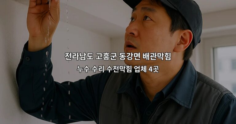 전라남도 고흥군 동강면 배관막힘 누수 수리 수전막힘 업체 4곳