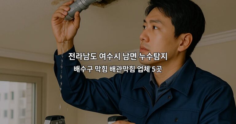 전라남도 여수시 남면 누수탐지 배수구 막힘 배관막힘 업체 5곳