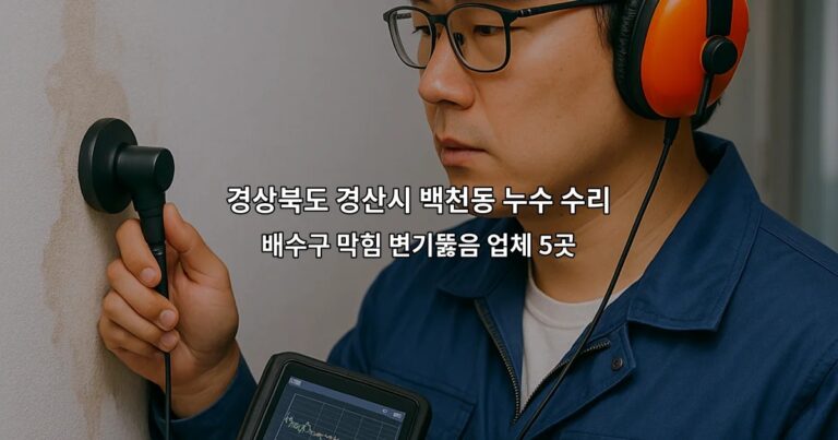 경상북도 경산시 백천동 누수 수리 배수구 막힘 변기뚫음 업체 5곳