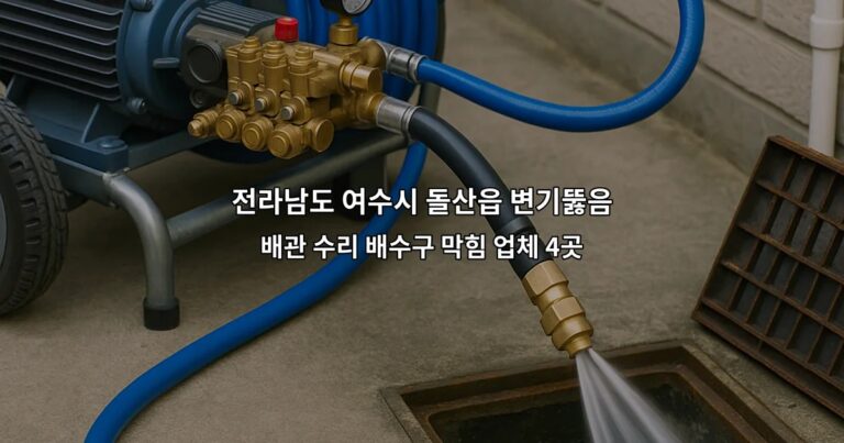 전라남도 여수시 돌산읍 변기뚫음 배관 수리 배수구 막힘 업체 4곳