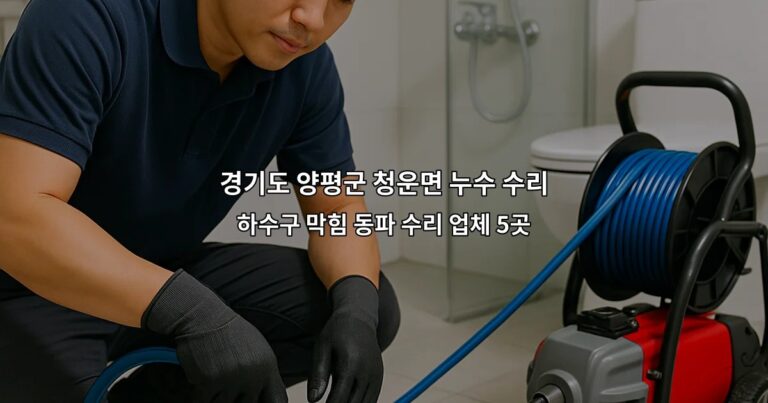 경기도 양평군 청운면 누수 수리 하수구 막힘 동파 수리 업체 5곳