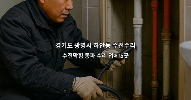 경기도 광명시 하안동 수전수리 수전막힘 동파 수리 업체 5곳