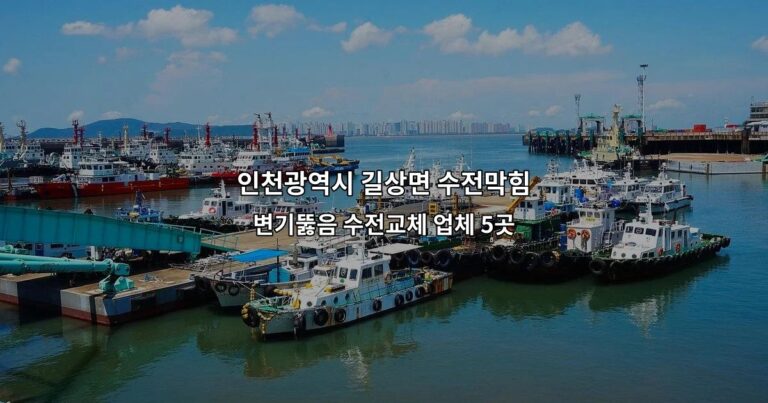 인천광역시 길상면 수전막힘 변기뚫음 수전교체 업체 5곳